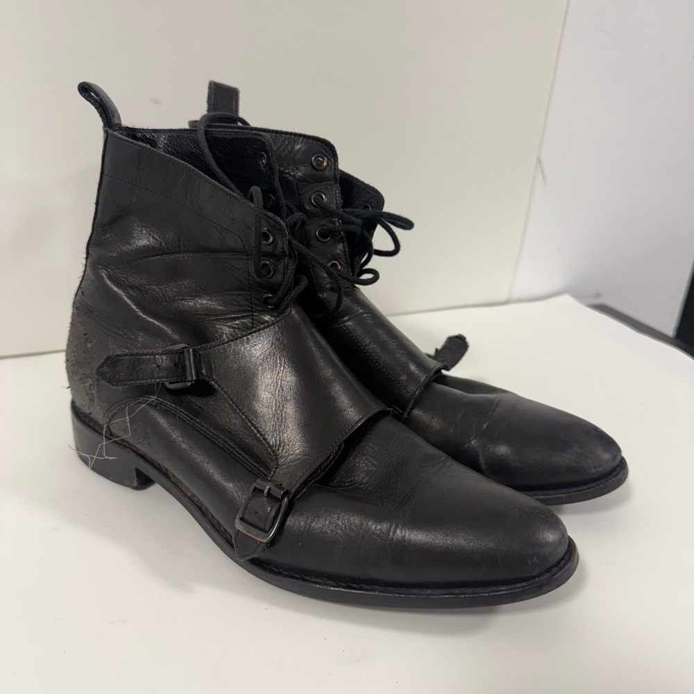 All Saints Black Leather Ankle Boots